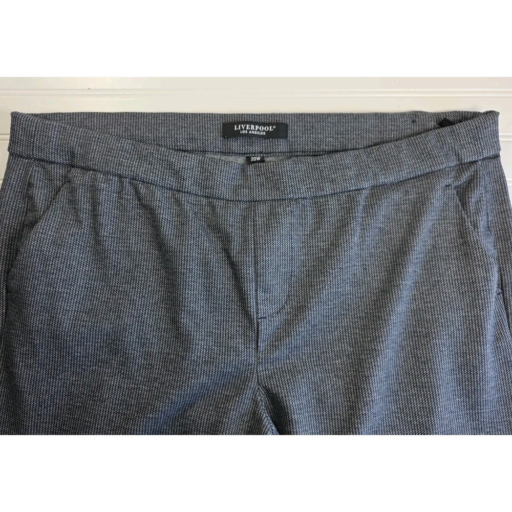 Liverpool Los Angeles Women's Pull On Pants 20W Black Gray Herringbone Elastic
